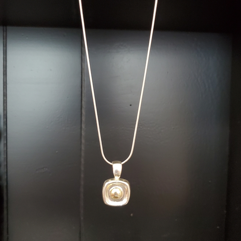 Silpada Sterling and Brass Two-Tone Necklace (Rare) - Picture 3 of 16